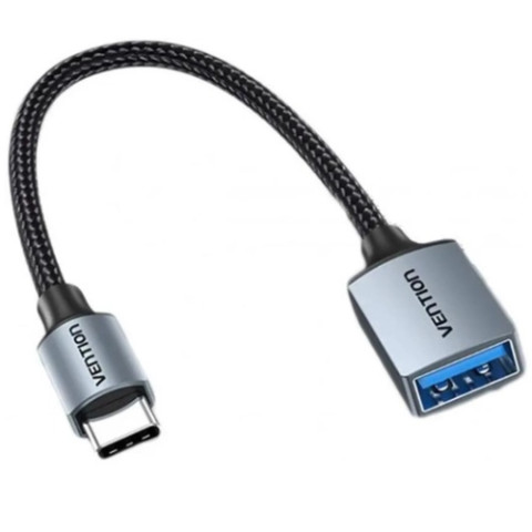 Перехідник USB 3.0 Type-C -> USB AF (OTG) кабель 0.15м Aluminum Alloy Vention сірий