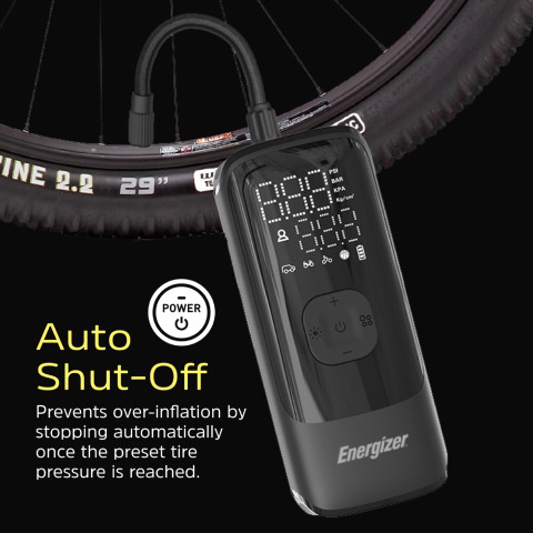 Автомобільний портативний компресор Energizer PAC4000 150 PSI, Power Bank 2000 mAh, Black
