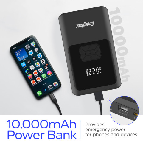 Автомобільний Jump Starter 10000mAh 37W USB-C,USB-A, 160 PSI, ліхтар 2W Energizer