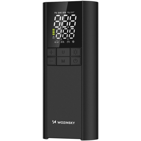 Автомобільний портативний компресор Wozinsky WPEP-8000 150 PSI, Power Bank 8000 мАг, Black