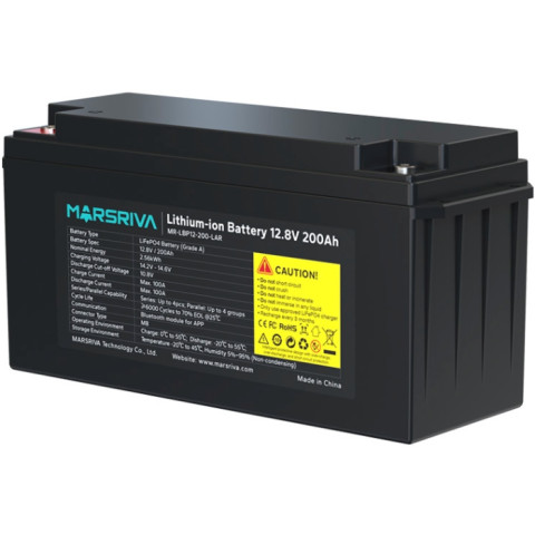 Акумуляторна батарея Marsriva LiFePO4, 12.8V/200Ah (MR-LBP12-200-LAR), 2.56kWh