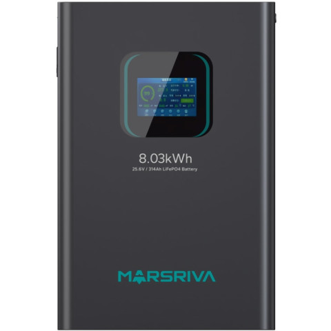 Акумуляторна батарея Marsriva LiFePO4, 25.6V/314Ah, 8.03kWh, Підлогове або настінне