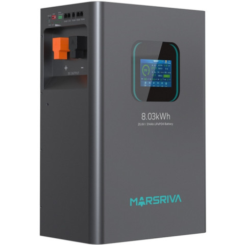 Акумуляторна батарея Marsriva LiFePO4, 25.6V/314Ah, 8.03kWh, Підлогове або настінне