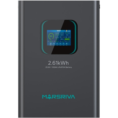Акумуляторна батарея Marsriva LiFePO4, 25.6V/102Ah, 2.61KWH, настінна