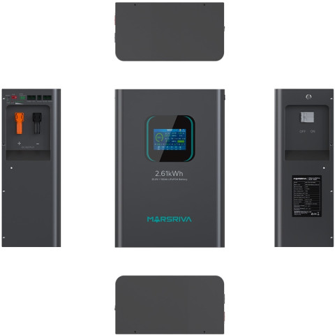 Акумуляторна батарея Marsriva LiFePO4, 25.6V/102Ah, 2.61KWH, настінна