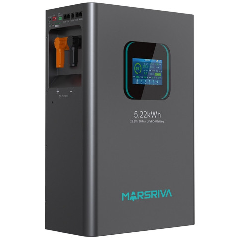 Акумуляторна батарея Marsriva LiFePO4, 25.6V/204Ah, 5.22KWH, настінний