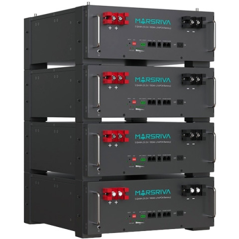 Акумуляторна батарея Marsriva MR-LFP5.12-LRT, LiFePO4 Battery,51.2V/100Ah, Brand new REPT cell, Grad