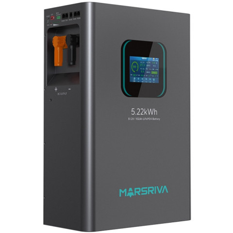 Акумуляторна батарея Marsriva LiFePO4, 51.2V/102Ah, 5.22KWH, настінний