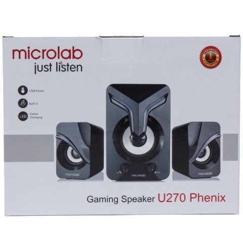 Акустична система 2.1 MICROLAB U-270 11W, USB, LED, чорна
