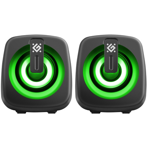 Акустична система 2.0 Defender J1, 6Вт, підсвітка, USB, чорна