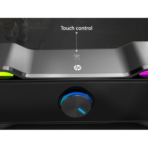 Акустична система 2.0 HP DHE-6002, 3,5мм + USB, 6Вт, Sound Bar LED RGB