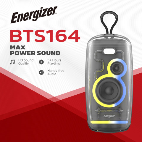 Акустична система 1.0 Energizer 16Вт Bluetooth 5.2/MicroSD/USB/AUX/FM/TWS, IPX65, чорна