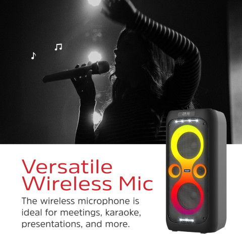 Акустична система 1.0 Energizer 50Вт Bluetooth 5.3/RMS/TF/USB/AUX/TWS/MIC, Dual 6.5” Drivers чорна