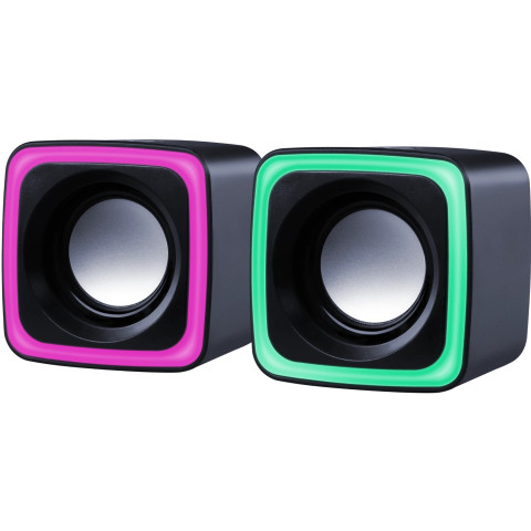 Акустична система 2.0 Defender Solar 7, 6Вт, RGB підсвітка, USB, чорна