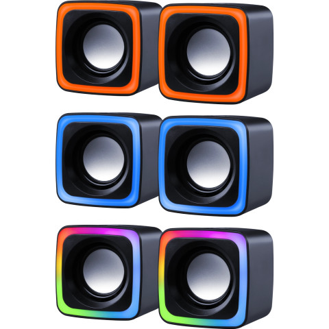 Акустична система 2.0 Defender Solar 7, 6Вт, RGB підсвітка, USB, чорна