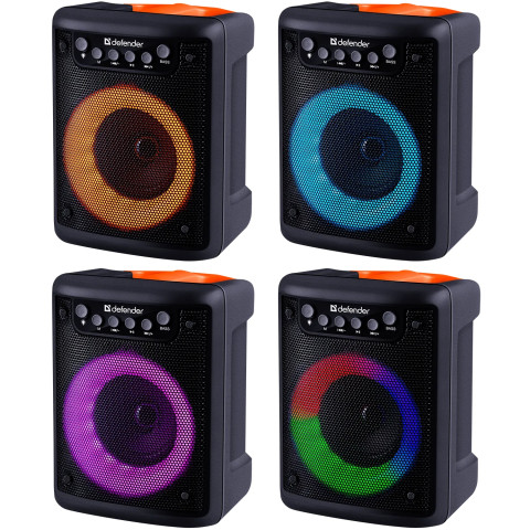 Акустична система 1.0 Defender Funky 10Вт, Light/BT/FM/USB/MIC/AUX