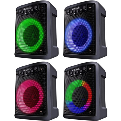 Акустична система 1.0 Defender Funky 10Вт, Light/BT/FM/USB/MIC/AUX