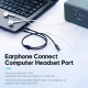Перехідник Audio Jack TRRS F -> 2xM (мікрофон + навушники) чорний Vention