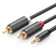 Кабель AUX Audio TRS - RCAx2 M/M 1.0м UGREEN AV102 Чорний