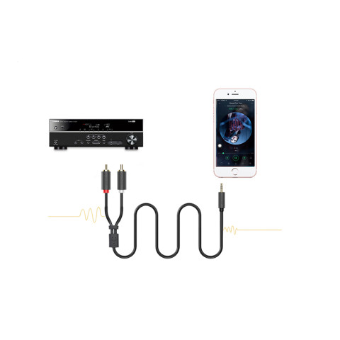 Кабель AUX Audio TRS - RCAx2 M/M 1.0м UGREEN AV102 Чорний