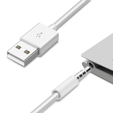 Кабель Audio USB для iPod Shuffle Jack TRRS M -> USB AM, 1.0 м. білий