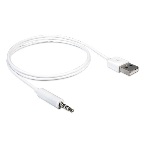 Кабель Audio USB для iPod Shuffle Jack TRRS M -> USB AM, 1.0 м. білий