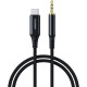 Кабель AUX Type-C - TRS Audio M/M 1.0 м DAC Chip 96kHz, чорний Choetech