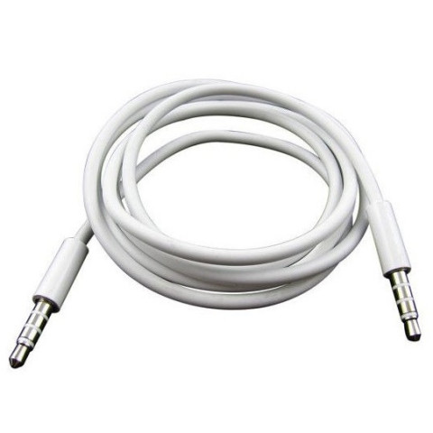 Кабель AUX Audio TRRS 3.5мм Male/Male 1м білий