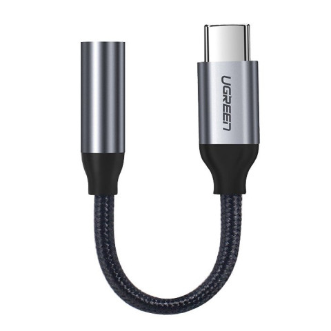 Кабель Type C - AUX Audio M/F 0.10м UGREEN AV142 Чорний