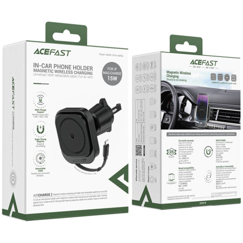 Автомобільне кріплення для смартфона D32 Magnetic wireless charging Acefast