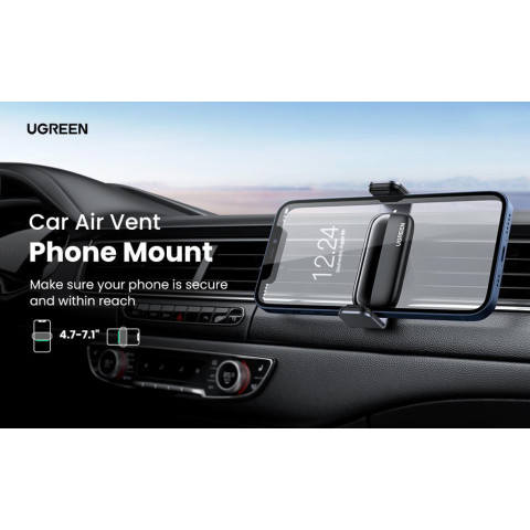 Автомобільне кріплення для смартфона 4.7-7.2" (На решітку) LP120 Ugreen Косм. Сіре