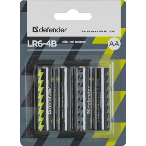 Батарейка AA/LR06 Лужна, Defender, (блістер 4 шт.)