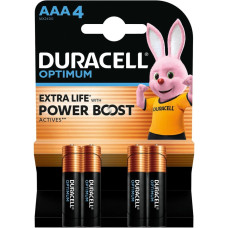 Батарейка AАA/LR03, Лужна, Duracell Optimum, BL (4шт.)