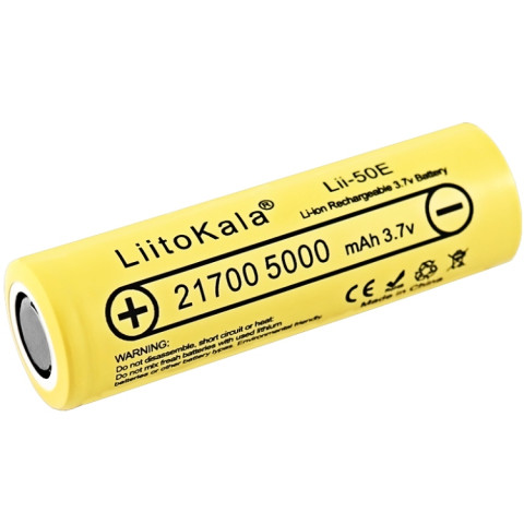 Акумулятор 21700 LiitoKala, Lii-50E, 5000mAh, 3.7V li-ion battery, 1 pcs