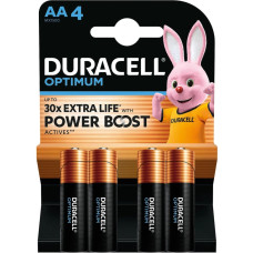 Батарейка AA/LR06, Лужна, Duracell Optimum, BL (4шт.)