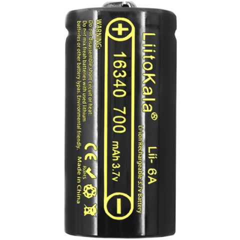 Акумулятор 16340 LiitoKala, Lii-16A, 700mAh, 3.7V li-ion battery, 1 pcs