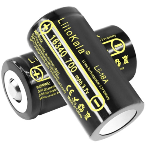 Акумулятор 16340 LiitoKala, Lii-16A, 700mAh, 3.7V li-ion battery, 1 pcs