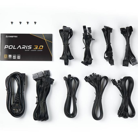 БЖ 850W Chieftec POLARIS 3.0 PPS-850FC-A3, 135 mm, 80+ GOLD, Cable management, retail