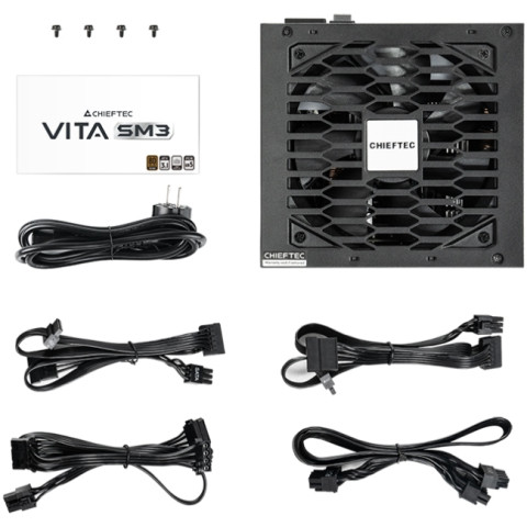 БЖ 650W Chieftec VITA SM3 BPX-650-C ATX 3.1 120mm, 80+ Bronze, Semi modular, Retail