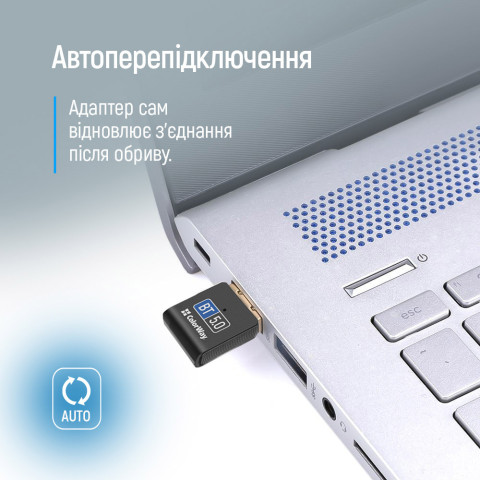 Адаптер Bluetooth v5.0 USB, чорний Colorway