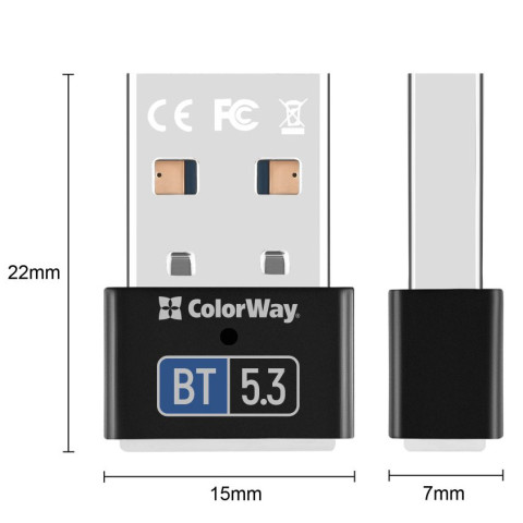 Адаптер Bluetooth v5.3 USB, чорний Colorway