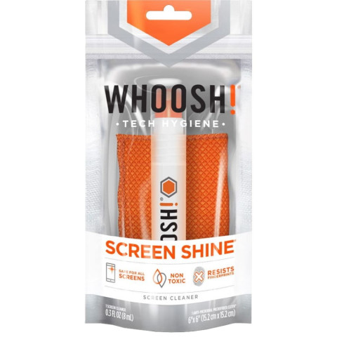Комплект для чищення Whoosh! POCKET 8мл компактний спрей з мікрофіброю 14см x 14см