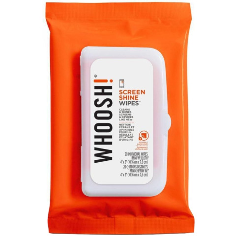 Набір для чищення Whoosh! 20 WIPES Серветки для очищення екрану 20шт з мікрофіброю 14см x14см