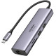 Док-станція USB3.1 Type-C -> HDMI 4K60Hz/USB 3.0x2/RJ45/SD/TF/PD 100W Ugreen CM512 Сіра