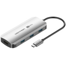 Док-станція USB3.1 Type-C -> HDMI 60Hz/USB 3.0x3/PD 100W 5-in-1 Vention