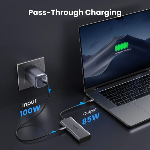 Док-станція USB3.1 Type-C -> HDMIx2,4K60Hz(8k30Hz)/USB 3.0x2/Type-C/PD 100W CM498 6 in 1 Ugreen