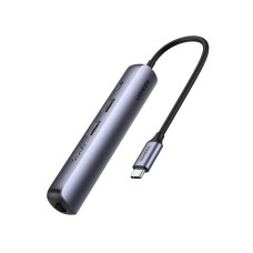 Док-станція USB3.1 Type-C -> HDMI/USB 3.0x2/RJ45/PD 100W, Ugreen CM418 Сіра