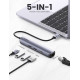 Док-станція USB3.1 Type-C -> HDMI/USB 3.0x2/RJ45/PD 100W, Ugreen CM418 Сіра