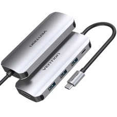 Док-станція USB3.1 Type-C -> HDMI/USB 3.0х3//PD 100W 5-in-1 Vention