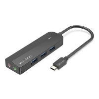 Хаб USB 3.1 Type-C -> 3xUSB 3.0/MicroUSB/3.5mm Sound Adapter чорний Vention